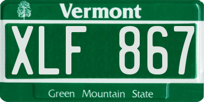 VT license plate XLF867