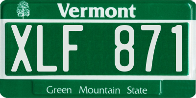 VT license plate XLF871