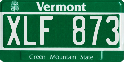 VT license plate XLF873