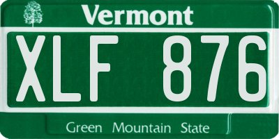 VT license plate XLF876