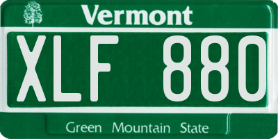 VT license plate XLF880