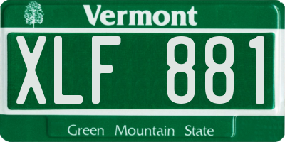 VT license plate XLF881