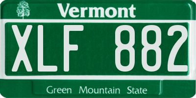 VT license plate XLF882