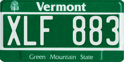 VT license plate XLF883