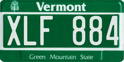 VT license plate XLF884