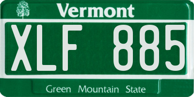 VT license plate XLF885