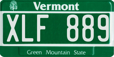 VT license plate XLF889