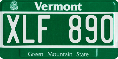 VT license plate XLF890