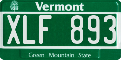 VT license plate XLF893