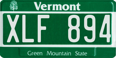 VT license plate XLF894