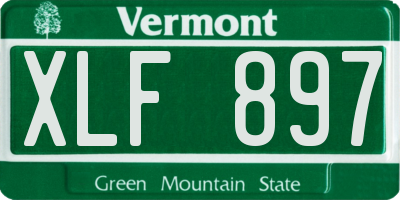 VT license plate XLF897