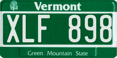 VT license plate XLF898