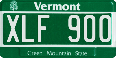 VT license plate XLF900