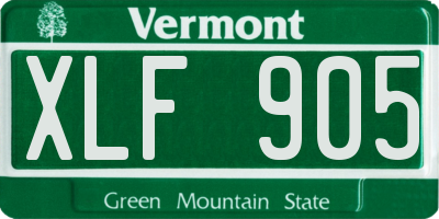 VT license plate XLF905