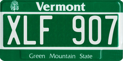 VT license plate XLF907
