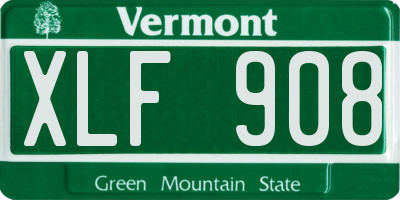 VT license plate XLF908