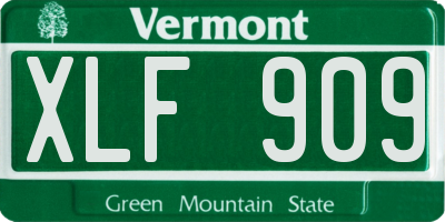VT license plate XLF909