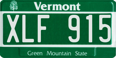 VT license plate XLF915