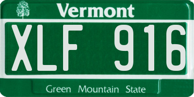 VT license plate XLF916