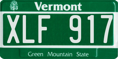 VT license plate XLF917
