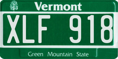 VT license plate XLF918
