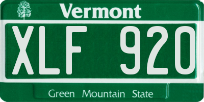 VT license plate XLF920
