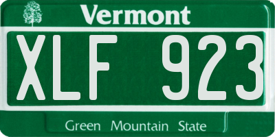 VT license plate XLF923