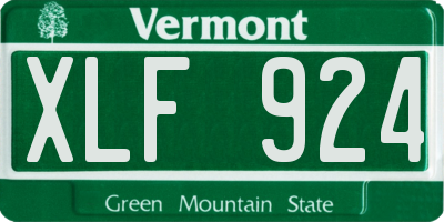 VT license plate XLF924