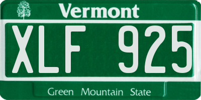 VT license plate XLF925
