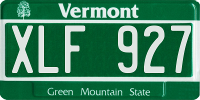 VT license plate XLF927