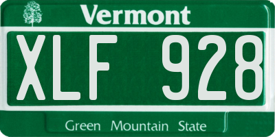 VT license plate XLF928