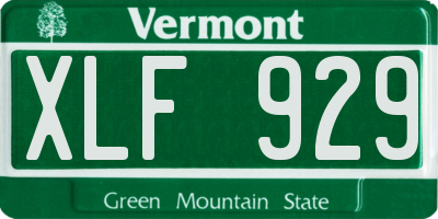 VT license plate XLF929