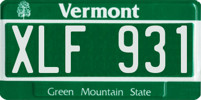 VT license plate XLF931