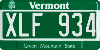 VT license plate XLF934