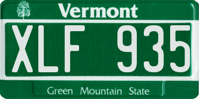 VT license plate XLF935