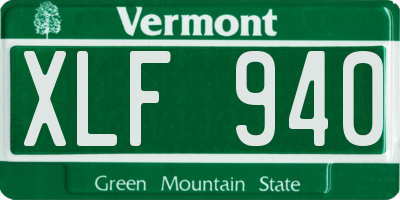 VT license plate XLF940