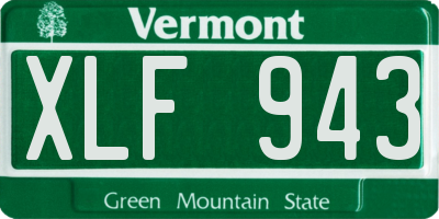 VT license plate XLF943