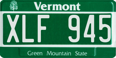 VT license plate XLF945