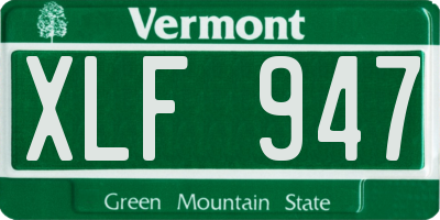 VT license plate XLF947