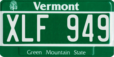 VT license plate XLF949