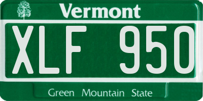 VT license plate XLF950
