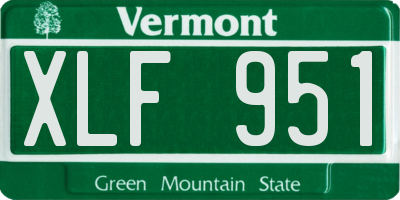 VT license plate XLF951