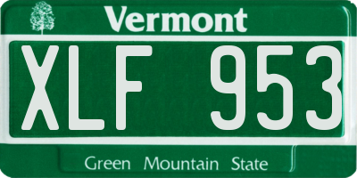 VT license plate XLF953