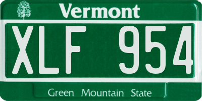 VT license plate XLF954