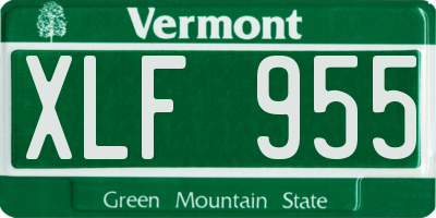 VT license plate XLF955