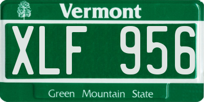VT license plate XLF956
