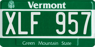 VT license plate XLF957