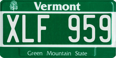VT license plate XLF959
