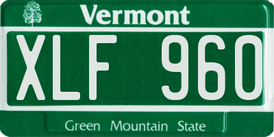 VT license plate XLF960