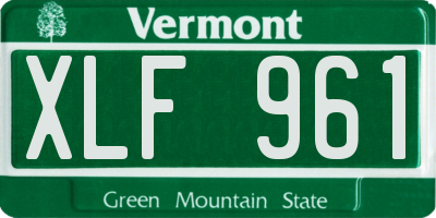 VT license plate XLF961